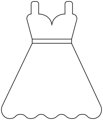 Dress Emoji Coloring Page